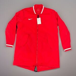 Nike Baseball Stock Dugout Jacket Long Coat Men Medium Red DC8335-657 NWT $150